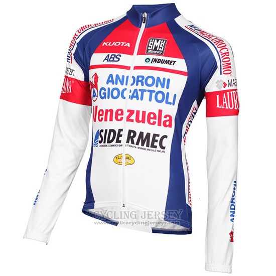 2015 Cycling Jersey Androni Giocattoli White Long Sleeve and Bib Tight